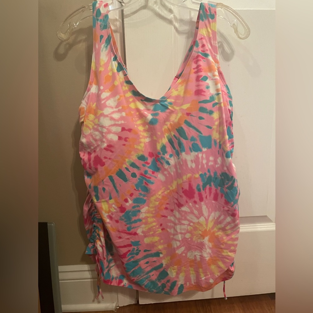 Lands End, Women’s pink Tye Dye bathing suit, XL